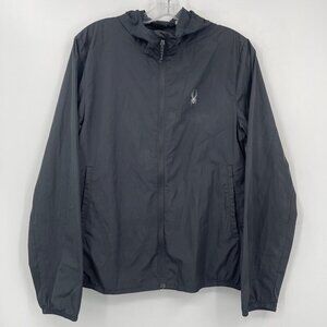 Spyder Vista Windbreaker Packable Jacket Black Women's M‎ Full Zip Lightweight